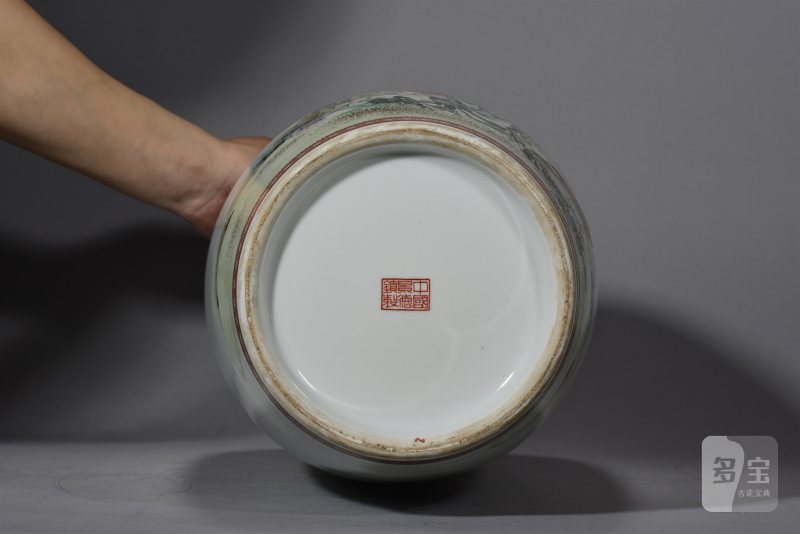 近现代 粉彩孔雀玉兰牡丹纹大瓶 - 图5